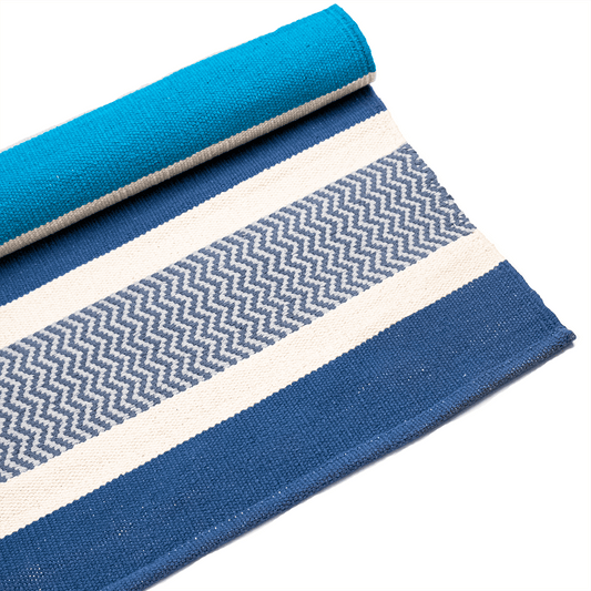Handloom Cotton Yoga Rug: Laut